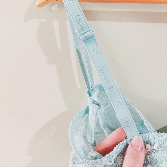 chantelle | merci unlined underwire demi bra in lagoon - Picture 7 of 16
